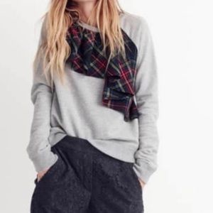 J Crew Sweatshirt w/ Plaid Ruffle
